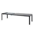 Table de jardin rectangulaire en aluminium extensible à plateau à lattes, pour l'extérieur, en gros - 11D26C