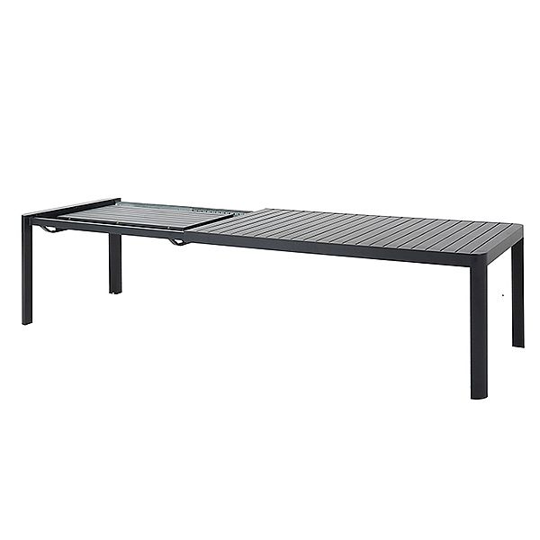 Table de jardin rectangulaire en aluminium extensible à plateau à lattes, pour l'extérieur, en gros - 11D26C