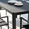 Table de jardin rectangulaire en aluminium extensible à plateau à lattes, pour l'extérieur, en gros - 11D26C