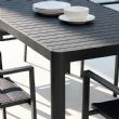Table de jardin rectangulaire en aluminium extensible à plateau à lattes, pour l'extérieur, en gros - 11D26C