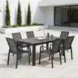 Table de jardin rectangulaire en aluminium extensible à plateau à lattes, pour l'extérieur, en gros - 11D26C