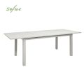 Table de salle à manger extensible en aluminium blanc pour 6-8 personnes - 11D26D