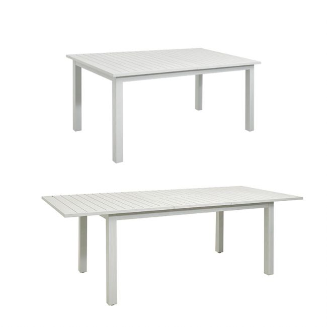 Table de salle à manger extensible en aluminium blanc pour 6-8 personnes - 11D26D