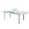 Table de salle à manger extensible en aluminium blanc pour 6-8 personnes - 11D26D