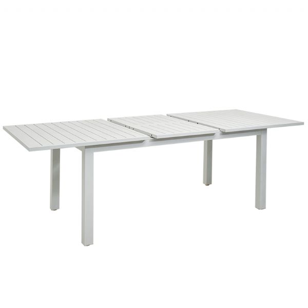 Table de salle à manger extensible en aluminium blanc pour 6-8 personnes - 11D26D