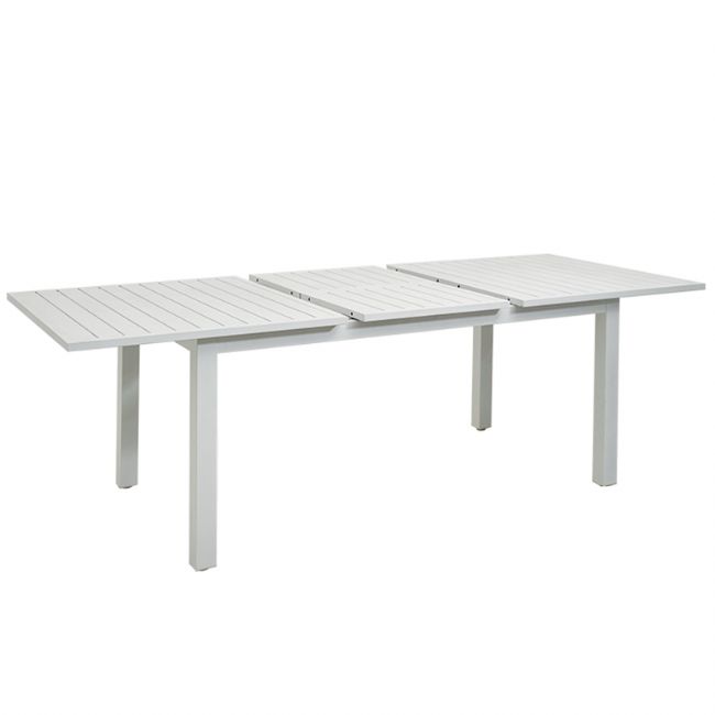 Table de salle à manger extensible en aluminium blanc pour 6-8 personnes - 11D26D
