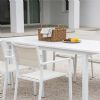 Table de salle à manger extensible en aluminium blanc pour 6-8 personnes - 11D26D