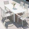 Table de salle à manger extensible en aluminium blanc pour 6-8 personnes - 11D26D