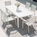 Table de salle à manger extensible en aluminium blanc pour 6-8 personnes - 11D26D